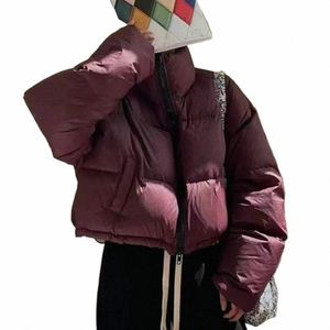 Outono Inverno Mulheres Cott Casaco Neck Protecti Windproof Thermal Winter Down Coat Grosso Acolchoado Suave Zipper Fechamento Lady Jacket V8Pf #
