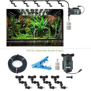 Terrariums DIY Reptile Fogger Silent Pump Misting Spray System Kit Nebulizer for Plant Greenhouse Garden Irrigation
