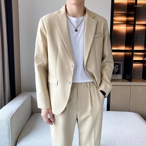 Men's Suits Casual Suit Luxury Jacket Set Street Fashion Korean Two-piece Jumpsuit 2024 Spring Summer Coat Pants