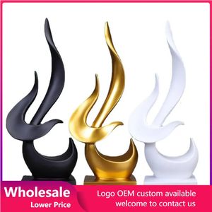 European Style Creative Flame Decorative Objects Desktop Ornament Abstract Minimalist Staty Harts Sculpture Art Figurer 240318