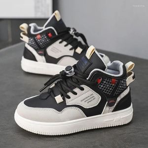 Sapatos casuais 2024 quatro estações crianças tênis alto top meninos skate crianças esportes tênis andando