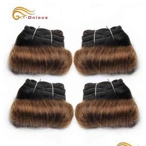 Extensões de peças de cabelo Mechones De Cabello Rizado Brasileo 100% Humano 4 Pelo Afro 1B 30 Borgoa Extensin Remy 5 6 Y 7 Pgadas Drop Deli Otunc