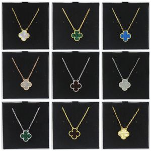 15mm Fashion Classic4/Four Leaf Clover Necklaces Pendants Mother-of-Pearl Stainless Steel Plated 18K for Women&Girl Valentine's Mother's Day Engagement Jewelry-Gift