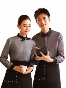 2023 Spring/Summer Baking Work Clothing for Womens Western Restauranger Luxury Waiter Shirt+Apr Set Bread Shop Waitr Uniform D9to#