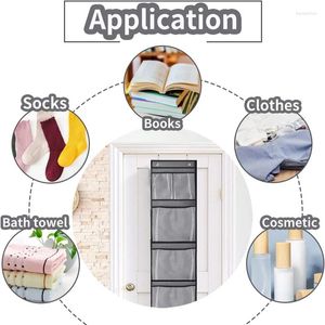 Storage Bags 6 Large Pockets Wall Mount Bag Dust-proof Cover Over Door Hanging Organizer Clear Shelf Dormitory Wardrobe