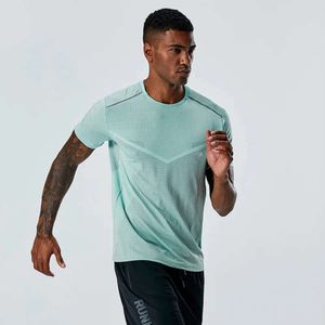 Lu Align Sleeve Lu Short Men's T-shirts T Shirts snabba torr löpning Summer Men toppar Sport Gym Bodybuilding Fitness Tight Workout Lemon Sports 2024