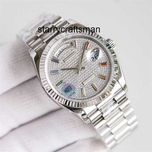 Luxury Watch RLX Clean Designer High Quality day watch date with diamonds 40mm 8215/2813 automatic mechanical 904 stainless steel watchband Waterproof fashion
