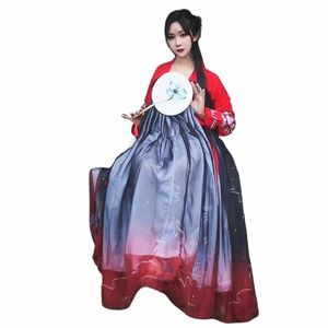 Hanfu Custine cinese Costume Traditial Stage Outfit per cantanti Donne Dr Dr Folk Festival Performance Abbigliamento DC1133 H24Q#