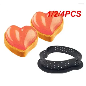 Baking Moulds 1/2/4PCS Mini Tart Ring Cake Tools Tartlet Mold Bakeware Circle Cutter Pie Decor Perforated Household Kitchen