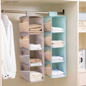 Annan hemlagringsorganisation Non Woven Washable Cabinet Multi-Layer Folding Clothing Rack Bra Storage Bag Underwear Sock Storage Bag Y240329