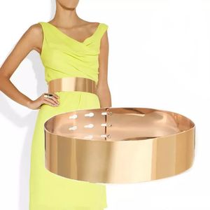 Wide Shinny Metal Wedding Belt Gold Silver Ring Like cummerbund for women Cinturones Lady apparel Accessory S bg-026 240320