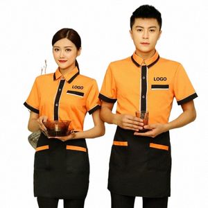 fast Food Restaurant Uniform For Men Women Work Hotel Receptiist Costume Housekee Waiter Clothes Massage Nail Cafe Outfit J15S#