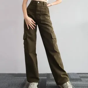 Women's Pants Women Vintage Cargo Streetwear Techwear Beige Sweatpants Hip Hop Wide Leg Joggers Baggy Trousers Parachute Sports Pant