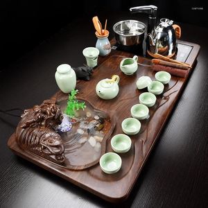 Conjuntos de chá de alta qualidade Yixing Purple Sand Tea Set Cerâmica Bule Handmade Teacup Gaiwan Tureen Cerimônia