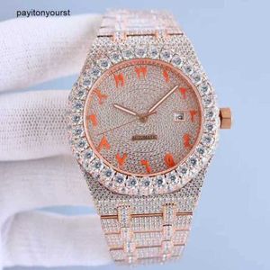 Roller Titta på schweiziska klockor Moissanite Diamond Zirconia Mens Automatic Mechanical Movement Sapphire Glass Full Band Large Bezel Selling New