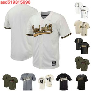 Benutzerdefiniertes Vanderbilt 88 Patrick Reilly 40 Sam Hliboki 97 Bryce Cunningham 17 Ryan Ginther 66 Thomas Schultz Baseballtrikot 29 Nick Maldonado 98 Greysen Carter genäht