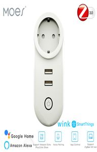 Presa wireless USB Spina EU ZigBee30 App Smart Things Controllo remoto Dual Echo Plus Controlli vocali Funziona con Alexa Google Home4726817