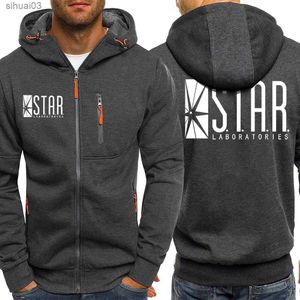 Moletons masculinos Moletons Comic Movie Star Lab Mens Hoodie Harajuku Solto Quente Bolso Zipper Moletom Moda Hip Hop Roupas Soltas Zipper HoodieL2403