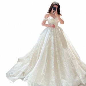 lorie Vintage Glitte Lace Wedding Dres Sweetheart Appliques Off spalla A-Line Abiti da sposa Backl Princ Bride Dr c9h5 #