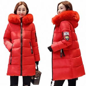 2024 Vinter ny päls krage huva ner Cott Coat Womens Parkas Jacka LG varm vadderad puffer parkas snö slitage utkläder kvinnlig w3dr#