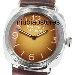 メンズラグジュアリーウォッチ腕時計pam00687茶色の手巻き自動機械式時計フルステンレス鋼防水