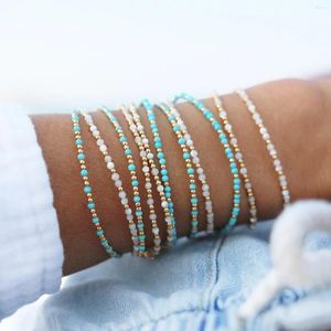 Link Pulseiras CCGOOD Pedra Natural Bead Dainty Pulseira Banhado A Ouro 18 K Minúsculo Para As Mulheres Simples Verão Surf Jóias Moda Pulseras