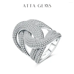 حلقات الكتلة Attagems Design D Color Moissanite Ring for Women Man 925 Sterling Silver Diamond Test Pass Maniversary Original Jewelry