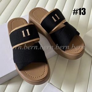 Premium Fashion Women's Canvas Slides tofflor lädersandaler för sommarstrandsandaler