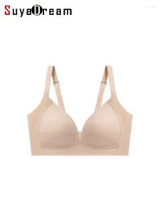 BHs SuyaDream Damen 3/4 Körbchen Nahtloses Naturseidenfutter Drahtfreie dünne Polsterung Yo Ya Style BH 2024 Intimates