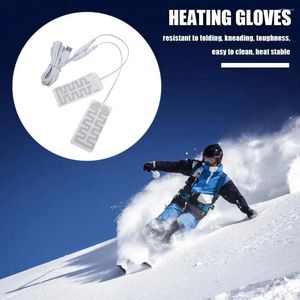 Mattor 1Pair USB Electric Heat Pad Carbon Fiber Hand Fötter Nack varmare termisk vattentät för vinter utomhus inomhus