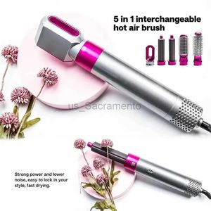 Hair Dryers Curling Iron 5-in-1 Hot Air Comb Hair Comb Hair Curler Hair Straightening Comb Hair Dryer Automatic Suction Hair 240329