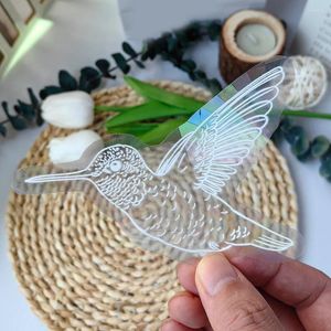 Adesivi per finestre 2 pezzi Adesivo in vetro per uccelli Colibrì si aggrappa Decorazione di compleanno per applique per decalcomanie per ragazza