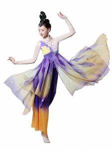 new Classical Dance Costume Female Elegant Fan Dance Art Exam Dance Costume Purple 64dV#