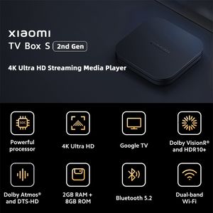 Global Global Xiaomi Mi TV Box S 2nd Gen 4K Android TV Ultra HD 2G 8G WiFi Google Cast Netflix Set Top Box 4 Media Player