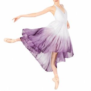 Modern Lyrical LG Dr -gradient för flickor Kvinnor Purple Ctemporary Dance S Stage Competiti Performance Show Outfit A6IO#