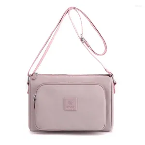 Borsa da donna moda piccola tracolla in nylon tinta unita borsa con cerniera borsa a tracolla impermeabile borsa da viaggio messenger shopper