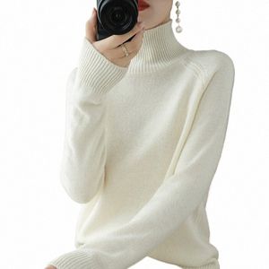 Женский осенне-зимний свитер с высоким воротником, элегантный тонкий однотонный ребристый вязаный джемпер Cmere, женский пуловер с рукавами Lg, трикотаж e96q #