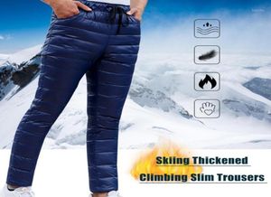 Winter Ultralight Duck Down Outwear Pants Unisex Super light Windproof Plus Size warm trousers Loose ski Hiking down pants13013733