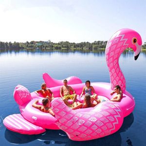 Stor pool passar sex personer 530 cm jätte påfågel flamingo enhörning uppblåsbar båtpool float luft madrass simning ring party leksaker boia 238i