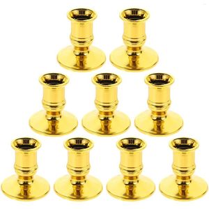 Candle Holders 20pcs Wide Base Single Head Plastic Table Centerpiece Stable Taper Holder Pillar Display