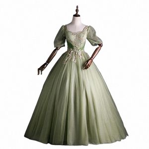 guxqd Green Ball Gown Women Evening Dres Appliques Prom Party Gowns Formal Vestido De Noche Robe De Soiree Abendkleider Q1sb#