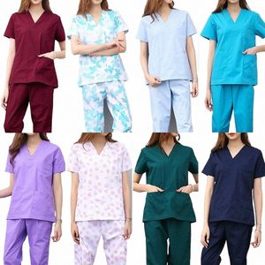 viaoli High Quality New Scrubs Beauty Pet Shop Spa Uniform Sal Womens Set Work Wear Scrub Suit Coat+pants H5Y3#