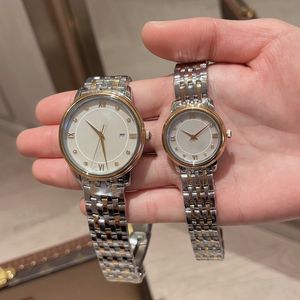 JR Fashion Taiwan Factory His&Hers Watch De Set Classic Silver 38mm and 28mm Diameter Stainless Steel Fashion Couple Hour Meter