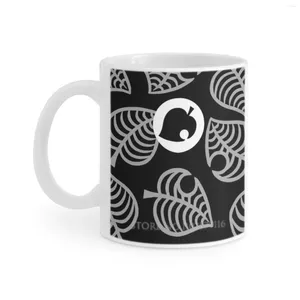 Tazze Custodia per telefono Black Nook Tazza bianca Tazze da caffè Regalo 11 Oz Tè al latte Animal Horizons Leaf Pocket Camp