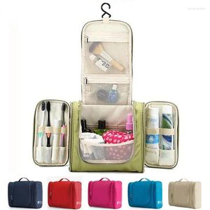 Storage Bags Portable Cosmetic Makeup Bag Traveling Double Open Wash Toiletry Hanging Zipped Organizer Pounch Travel Pack