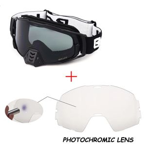 Pochromic Motocross Glasses Goggles OffRoad Helmet UV400 MX Goggle Dirt Bike DustProof Racing Eyewear Helmets 240314
