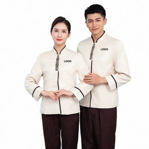 chinese Restaurant Uniform Women's Cleaning Work Hotel Receptiist Costume Housekee Waiter Clothes Massage Nail Cafe Outfit B7lF#