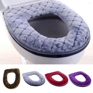 Toilet Seat Covers Comfortable Pad With Zipper Faux Leather Warmer Washable Cover For Indoor
