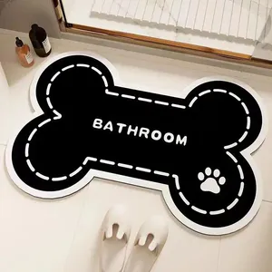 Tappetini da bagno Tappetino per uso domestico in bianco e nero Set di tappeti per ingresso antiscivolo per piedi assorbenti