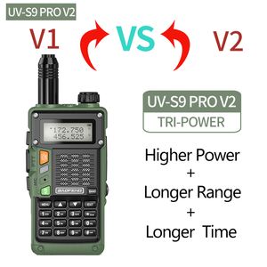 Baofeng UV-S9 Pro V2 10W強力なUHF VHF防水トレーニングトーキーラジオRENGRAP UP OF UV-S9 PLUS PORTABLE HAM 2つのラジオ